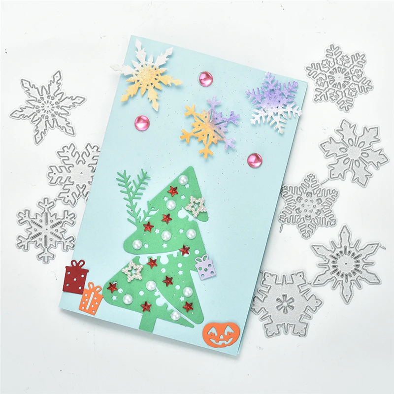

Naifumodo Snowflake Cutting Dies Christmas Metal Cutting Dies Stencils Die Cut for DIY Scrapbooking Album Paper Card Embossing