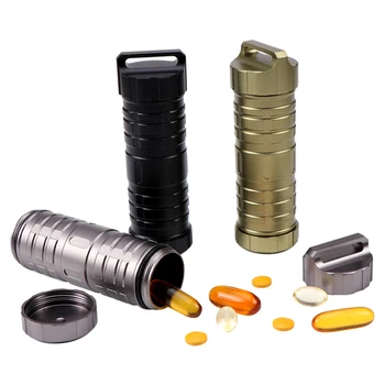 

Pill Case EDC Pill Capsule Container Waterproof Seal Case Holder Portable for Outdoor Pill Storage Case Box Holder