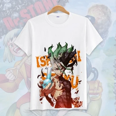 01 Новая футболка для косплея Dr. stone аниме Ishigami Senku футболка Топы с короткими рукавами - Цвет: 01