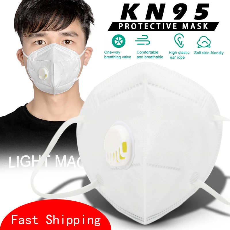 

20PCS KN95 Valve Mask 5 Layer Flu Anti Infection N95 Protective Masks ffp2 Respirator PM2.5 Safety Same As KF94 FFP3