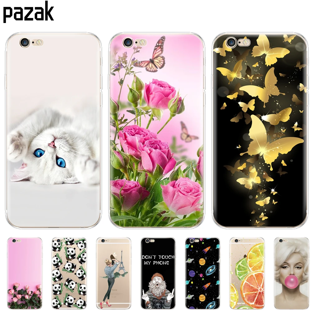 Custodia In Silicone Per Iphone 5S 5 S Se Caso Molle Della Copertura Di Tpu Borsette Della Copertura Per Apple Iphone 6 S 6 S Plus Funda Coque Astucci