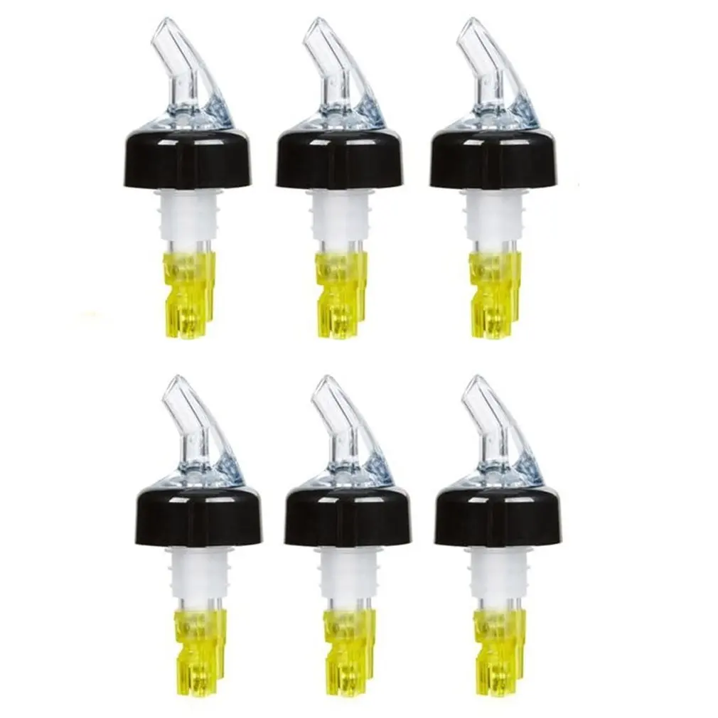 cheap!!!- Measured Liquor Bottle Pourers 1.5 Oz Clear Spout Bottle
Pourer With Tail And Yellow Collar Measured Pour Spouts