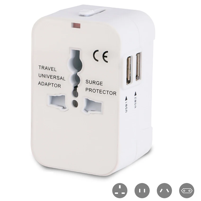 Новый белый черный розовый синий зеленый 2 1 А 2USB порта для Австралии США