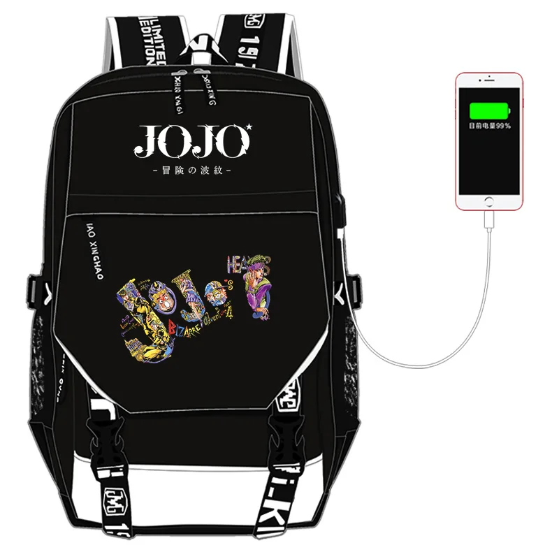 JoJo невероятное приключение Леоне abbacchio нейлон школьные рюкзаки для девочек-подростков, зарядка через usb ноутбук рюкзак из парусины школьная сумка для путешествий - Цвет: S