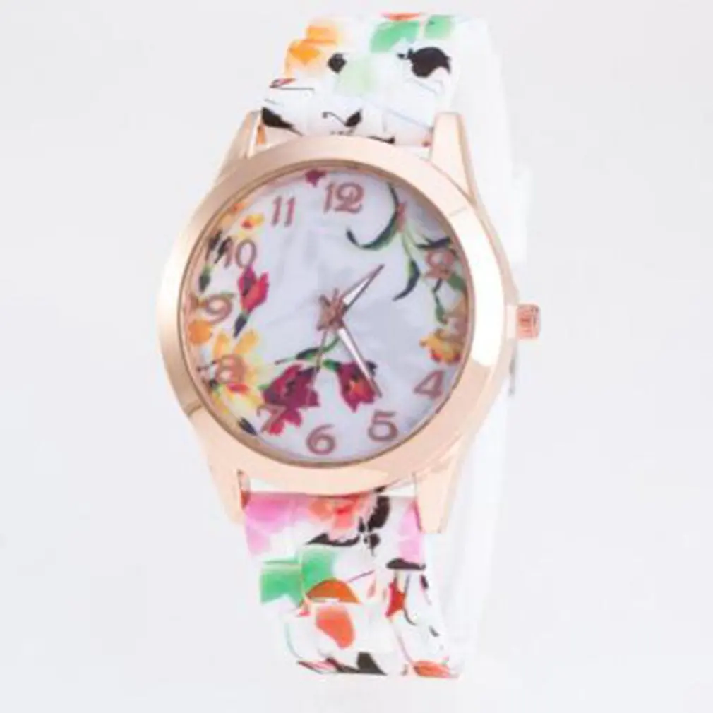 

Women's Watch Quartz Silicone Watch Strap Alloy Case Colorful Design Pattern Business Casual Watch Wrist Watch