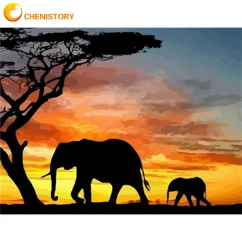 

CHENISTORY 40x50cm Framed Oil Picture By Numbers Kits For Adults Hand Painted Diy Gift Animal Painting By Number Home Wall Art