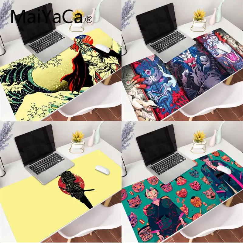 

MaiYaCa 800X300mm Japan samurai oni mask Durable Rubber Mouse Mat Pad Gaming Mouse Mat xl xxl 700x300mm for Lol dota2 cs go