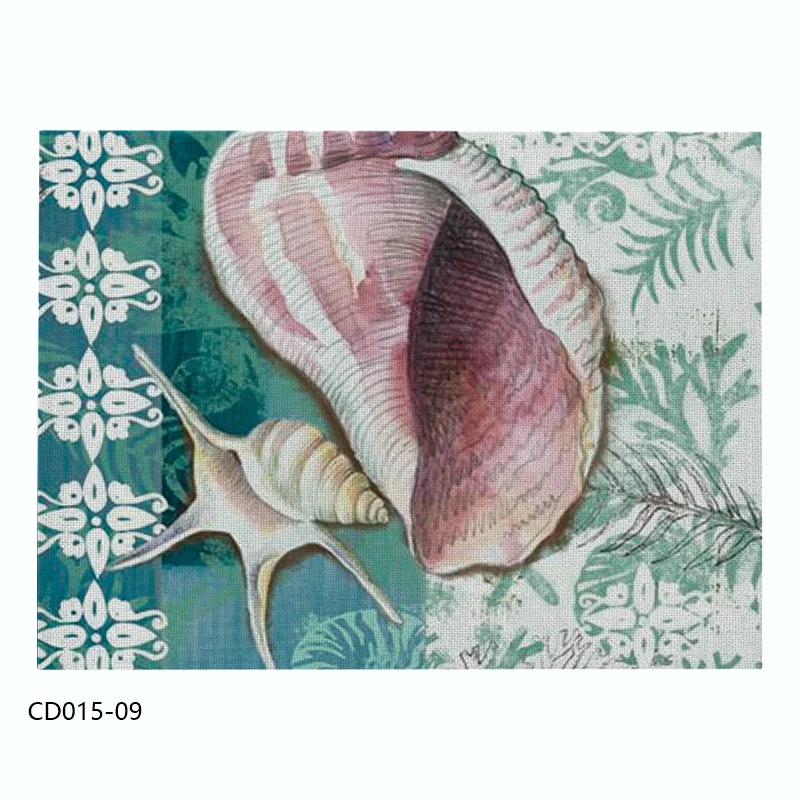 CD015-09 Льняной/хлопковый коврик для кухонного обеденного стола, коврик для чашек, коврик для посуды, коврик для стола, коврик для домашнего декора - Цвет: CD015-09