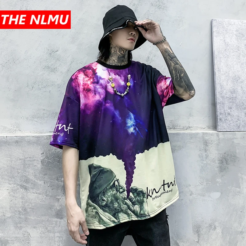 Mens Harajuku T-shirts Funny Print Short Sleeve T Shirt Hip Hop Streetwear 2020 Summer Men Casual T-Shirt Tops Tees WG793