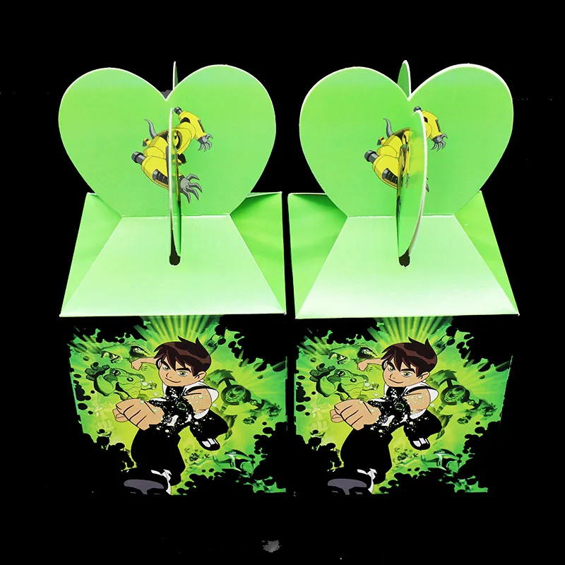 

6pcs/lot Ben 10 theme gift boxes birthday party decorations party supplies Ben 10 theme candy boxes