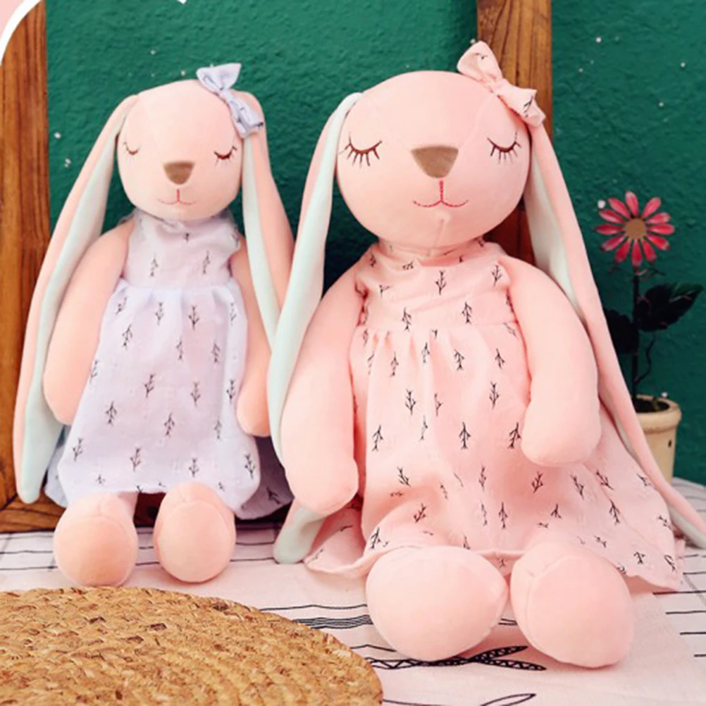 Cartoon Long Ears Rabbit Doll Baby Soft Plush Toys Rabbit Sleeping Mate Stuffed Plush Animal Toys Just6F