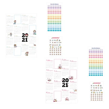 

2PCS 2021 Memo Calendar Daily Planning Wall Calendar Daily Life Calendar Trivial Daily Schedule Time Planning Calendar for Dorm