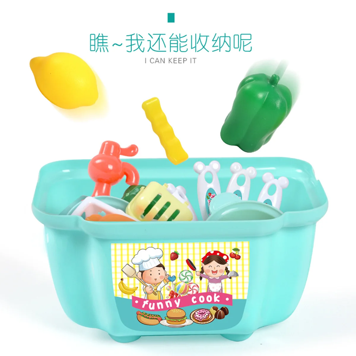 

HN CHILDREN'S Cartoon Kitchenette GIRL'S Cooking Play House Toys Baby Mini Kitchenware Tableware Set