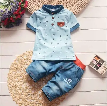Темно-серый Bibicola new summer baby boy clothing set toddler casual outfits suit newborn short sleeve tops+shorts 2pcs suit - Цвет: Темно-серый