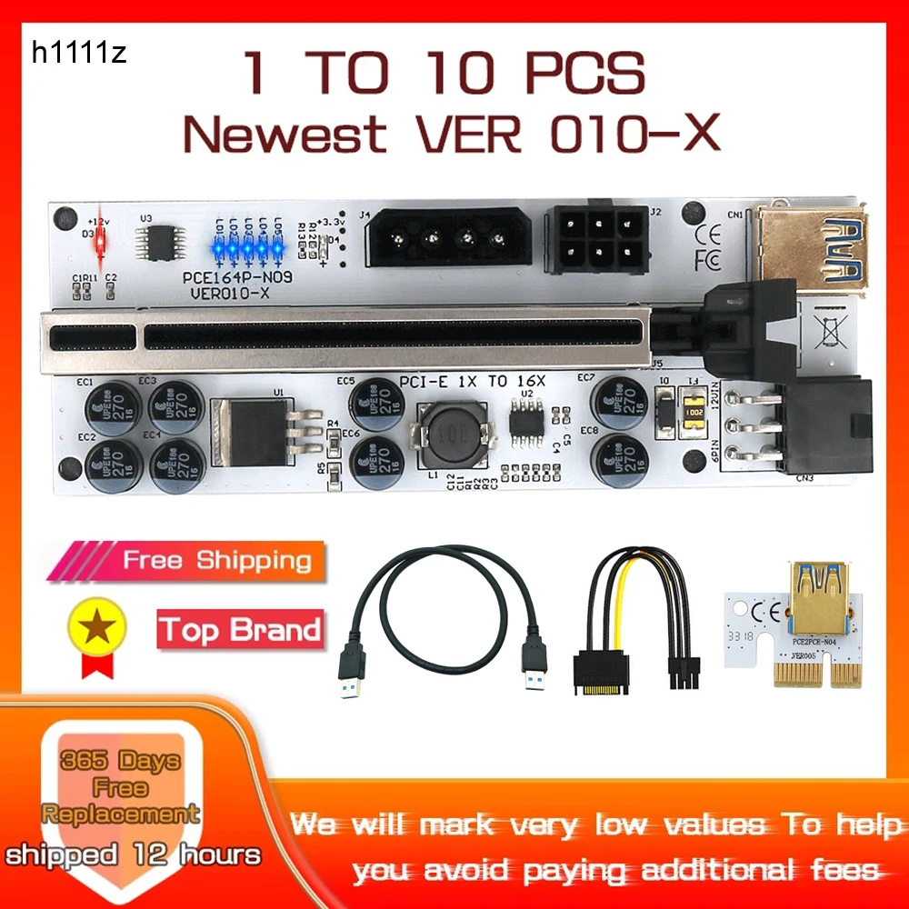 LOOCOO Riser VER010 USB 3.0 PCI-E Riser VER010-X Express Cable Riser Para Tarjeta de Video X16 Extensor PCI-E Tarjeta Riser Para Minería