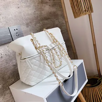 

Elegant Female Large Tote Bag 2019 New Quality PU Leather Women's Designer Handbag High capacity Chain Shoulder Messenger Bag
