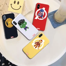 Marvel Мстители аниме мягкий силиконовый карамельный цвет чехол для телефона для iPhone X XR XS MAX 6 7 8 plus 6s лучший дизайн корпуса