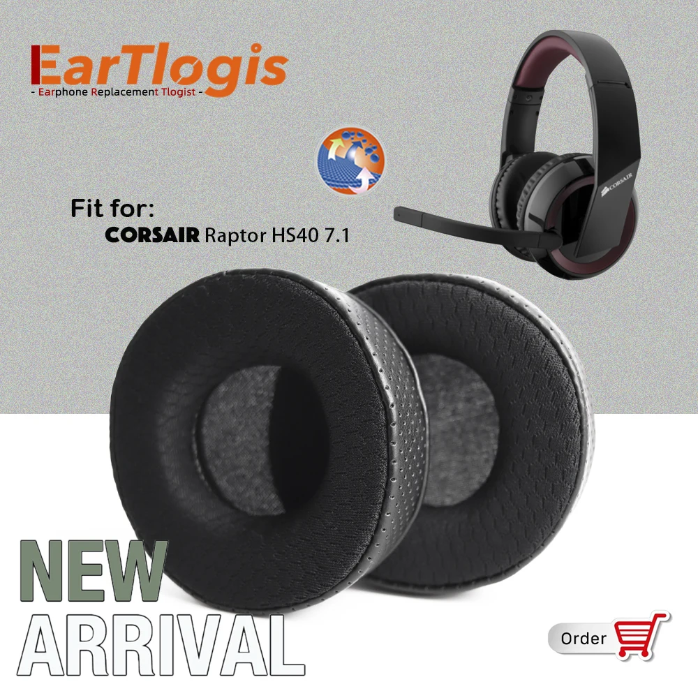 Stikke ud kontakt trængsler Eartlogis New Arrival Replacement Ear Pads For Corsair Raptor Hs40 7.1  Headset Earmuff Cover Cushions Earpads - Protective Sleeve - AliExpress