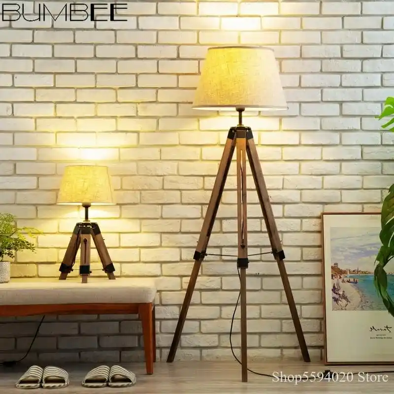 yellow tripod table lamp