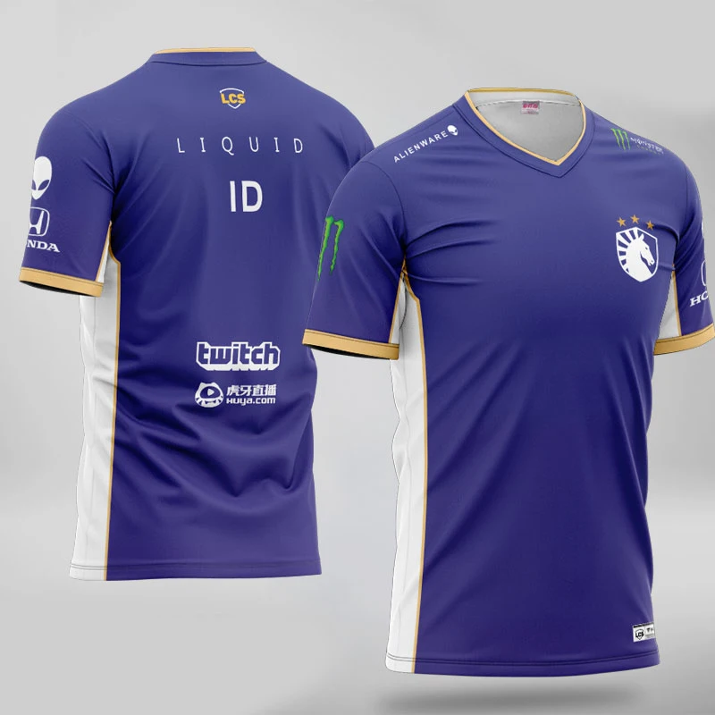 Высокое качество, Esports Liquid, заказное имя, Джерси, футболка для фанатов, для мужчин и женщин, футболки с коротким рукавом, на заказ, ID, футболка, Homme - Цвет: custom name