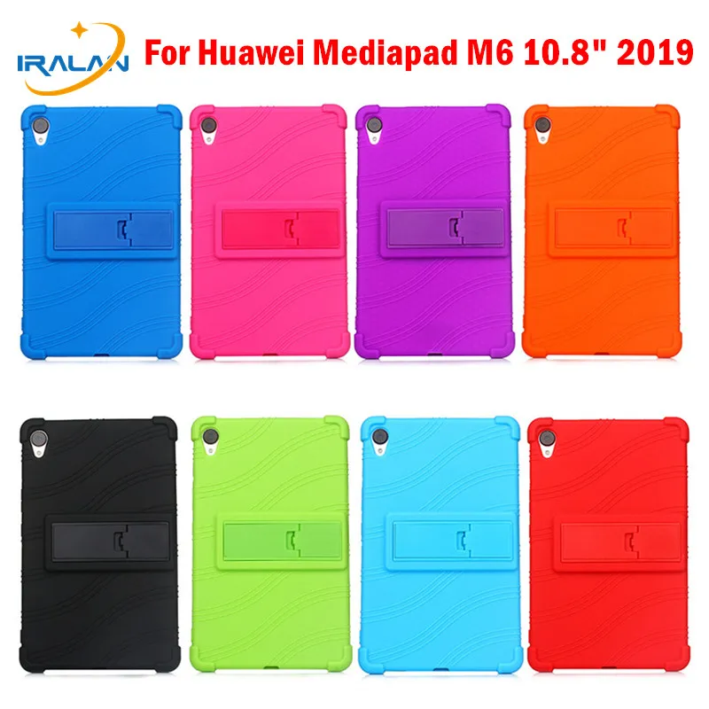 

Soft Silicon TPU Cover For Huawei Mediapad M6 10.8 2019 SCM-AL09 SCM-W09 10.8 inch Kickstand Protective Case+Screen Film+Stylus