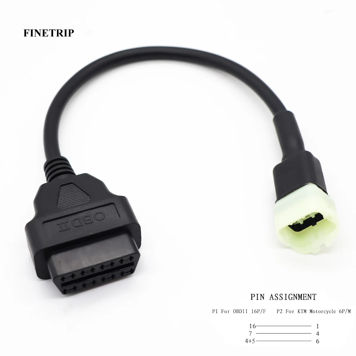 OBD2 16pin Convert Cord for KTM 6 Pin To Obd 16 Pin Adapter for Kawasaki Motorcycle Motorbikes ECU 6pin Cable