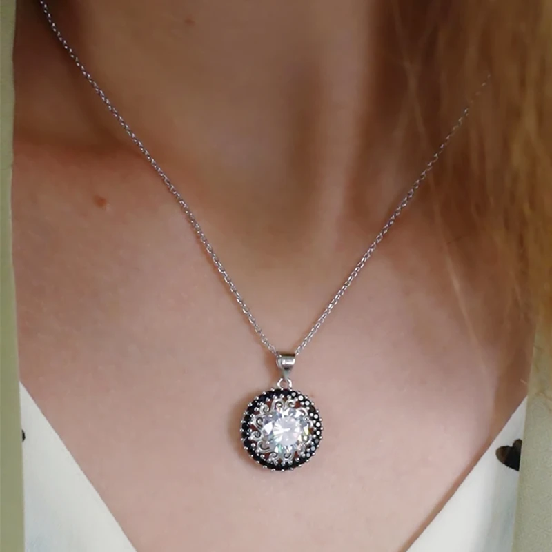 Silver Necklace Pendant Necklace BLAC AWN Silver Color Slide Necklace