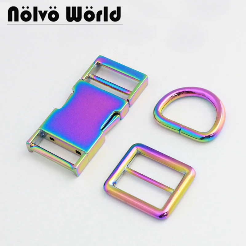 Nolvo World 1 5 20 шт. 65x25 мм дюйм Радужная отделка Боковая Пряжка для собак домашних