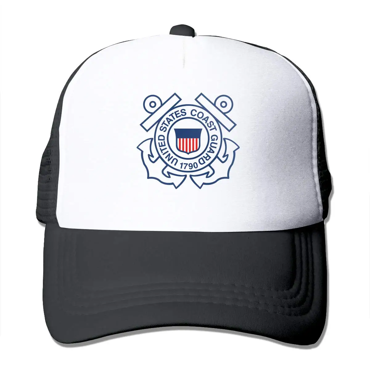 Coast Guard унисекс Регулируемый Snapback ремень Дальнобойщик Шляпа сетка шляпа Солнцезащитная сетка Бейсбол CapBlack
