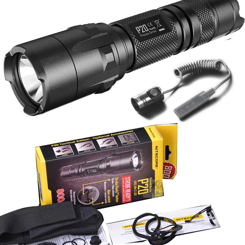 NITECORE P20 фонарь CREE XM-L2(U2) светодиодный Макс. 800 лм луч двойной переключатель задний светодиодный фонарь для спорта на открытом воздухе с RSW2 - Испускаемый цвет: P20 RSW2