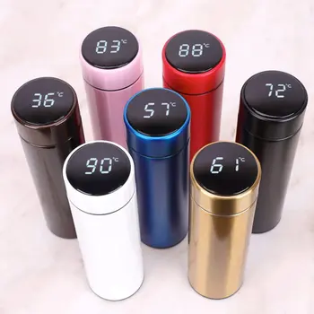 

500ml Intelligent LED temperature display hot water bottles touch screen stainless steel vacuum cup customize logo