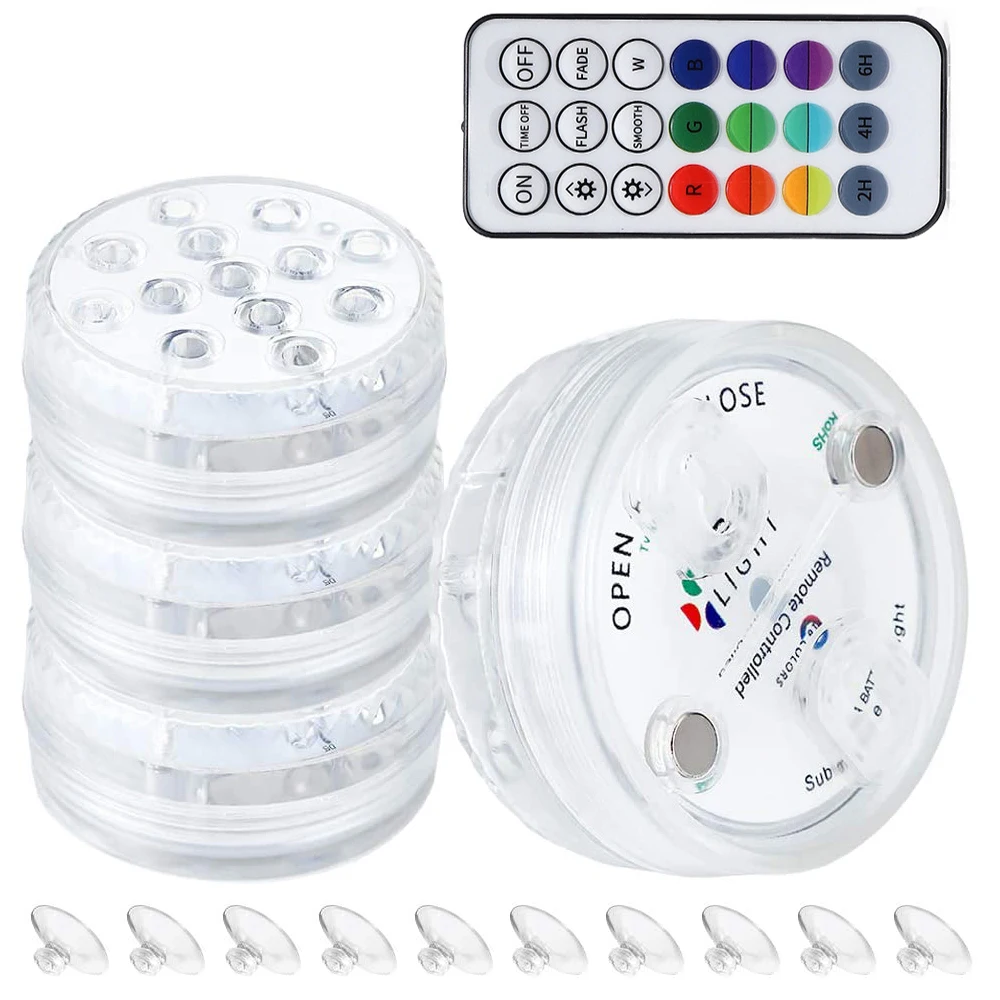 

Underwater Light For Garden Swimming Pool Fountain Spa Party Bathroom IP68 Waterproof Submersible Lamp Remote Control LED