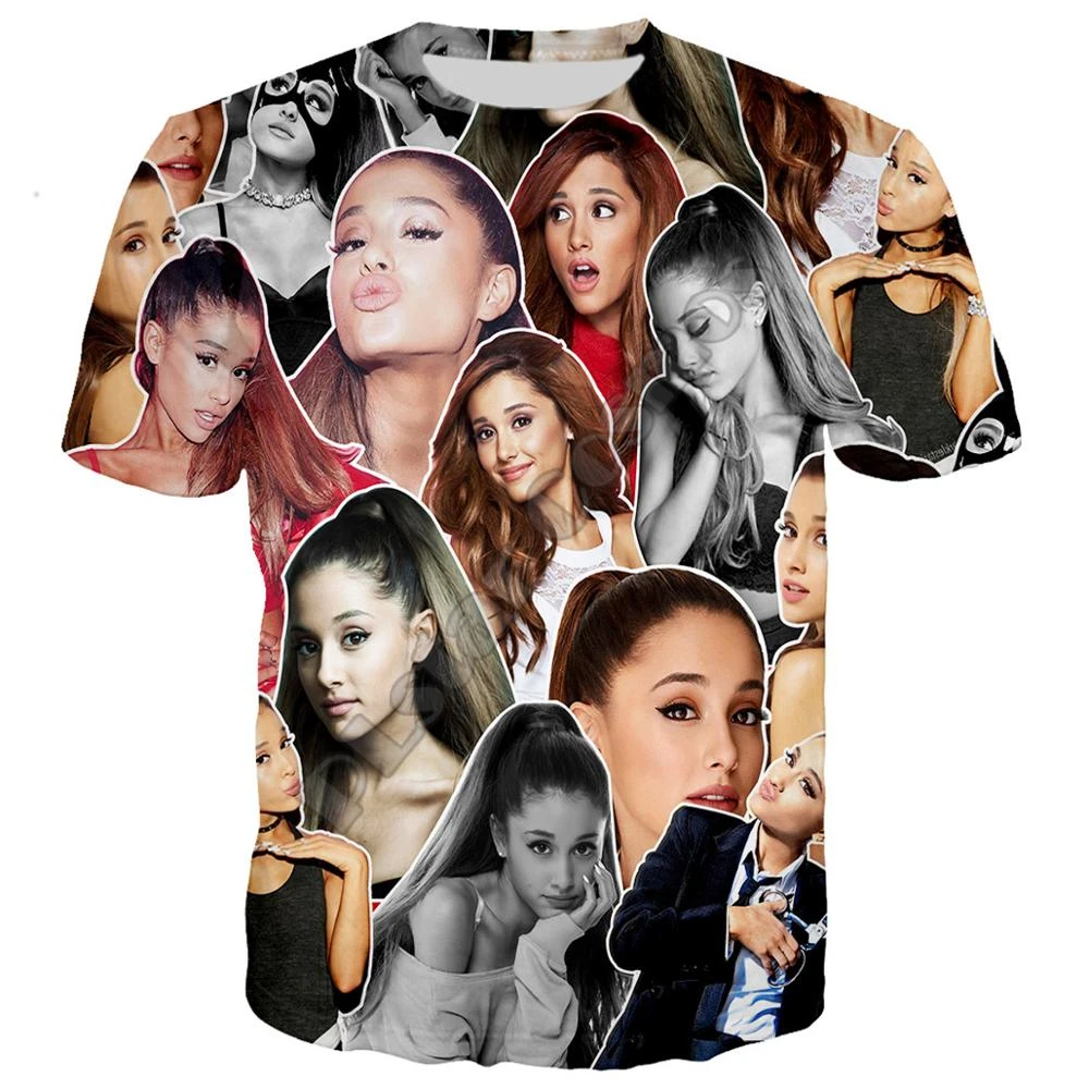 Camiseta de All stars and singer para hombre, con estampado 3D muchas caras de Ariana Grande Paparazzi, tops de verano Harajuku Unisex|Camisetas| - AliExpress