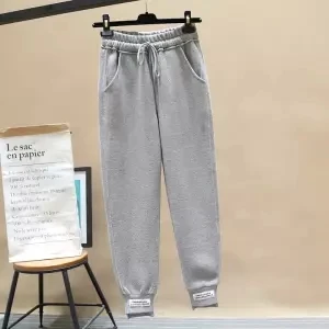 light grey Новые зимние брюки из хлопка с высокой талией, корейские повседневные штаны-шаровары с редиской для маленьких ног, модные обтягивающие теплые штаны большого размера - Цвет: light grey