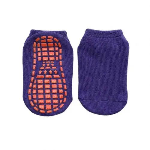 1 пара, детские носки для девочки, мальчика сплошной Цвет Нескользящие дышащие эластичные спортивные ботильоны носки-тапочки - Цвет: 1 to 5Y Purple