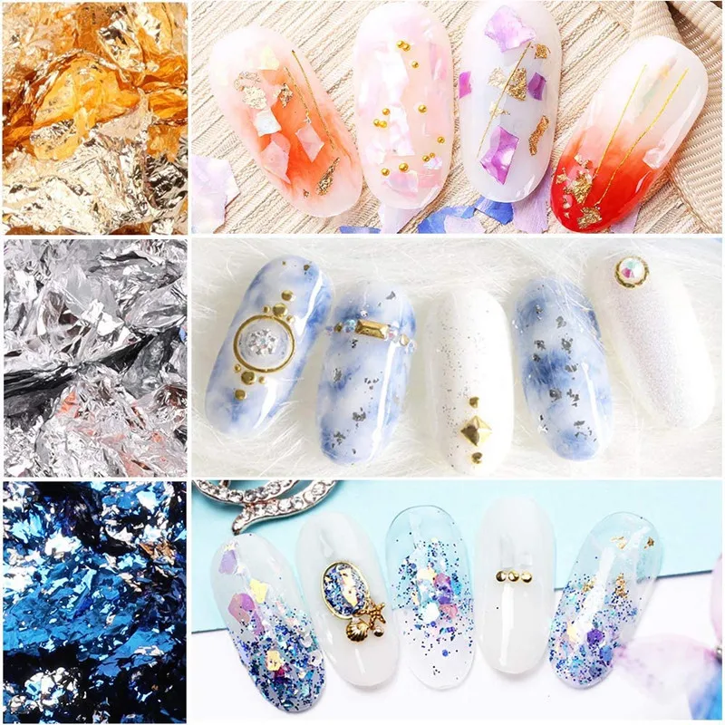 Metallic Foil Kit Resin Flakes Gold Leaf Gilding Epoxy Resin Glitter Painting Arts Resin Fillings Jewelry Making