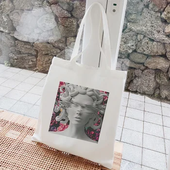 

David Michelangelo Shoulder Canvas Bags Funny Hydra shopping bag Harajuku vogue Large Capacity Street 2020 New Women Bag Wallet