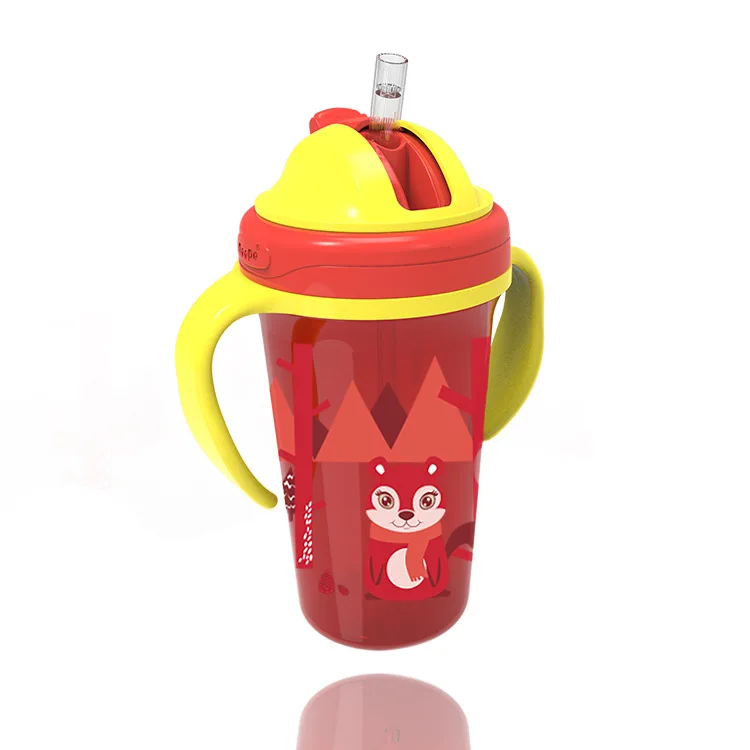 red Силикагелевая чашка для кормления детей, для новорожденных, для питья, бутылки для воды, для детей, для питья, поилка с трубочкой, Copo Infantil - Цвет: red