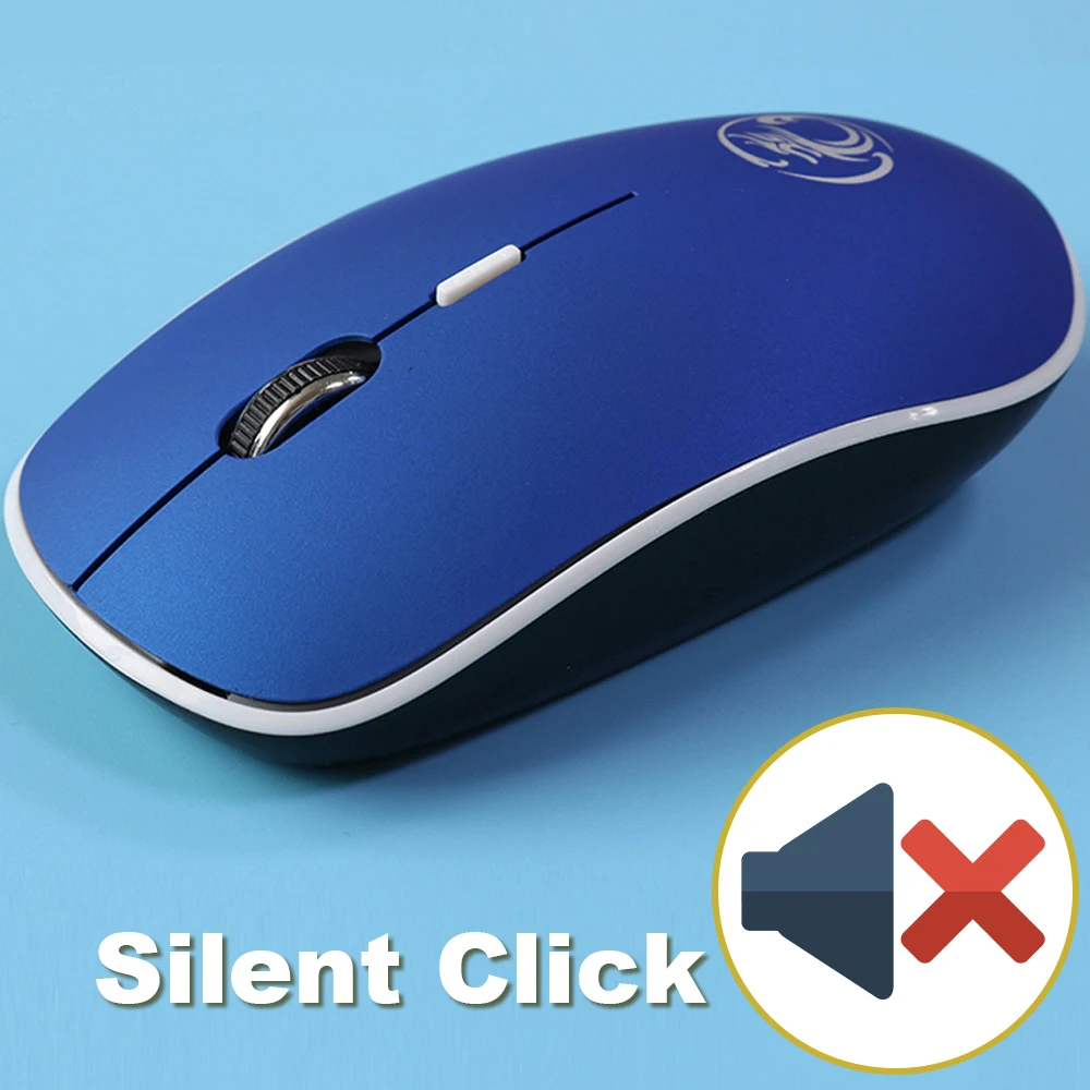Silent Click Blue IMice, беспроводная мышь, бесшумная компьютерная мышь, 2,4 ГГц, 1600 dpi, эргономичная, Mause, бесшумная USB мышь для ПК, бесшумная беспроводная мышь для ноутбука - Цвет: Silent Click Blue