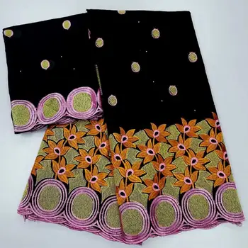 

NaXiu African Lace Fabric High Quality Nigerian cotton Embroidery with Rhinestone French Net Lace Fabric for Women