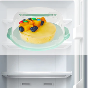 

2019 New Useful Portable Plastic Round Cake Box with Lid 10 inch Transparent Cake Box