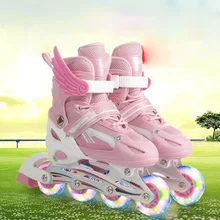 Beginners Backpack Inline Skates Protection Adjustable Safety Roller Skate Shoes Kids Patins Infantil Sports Equipment