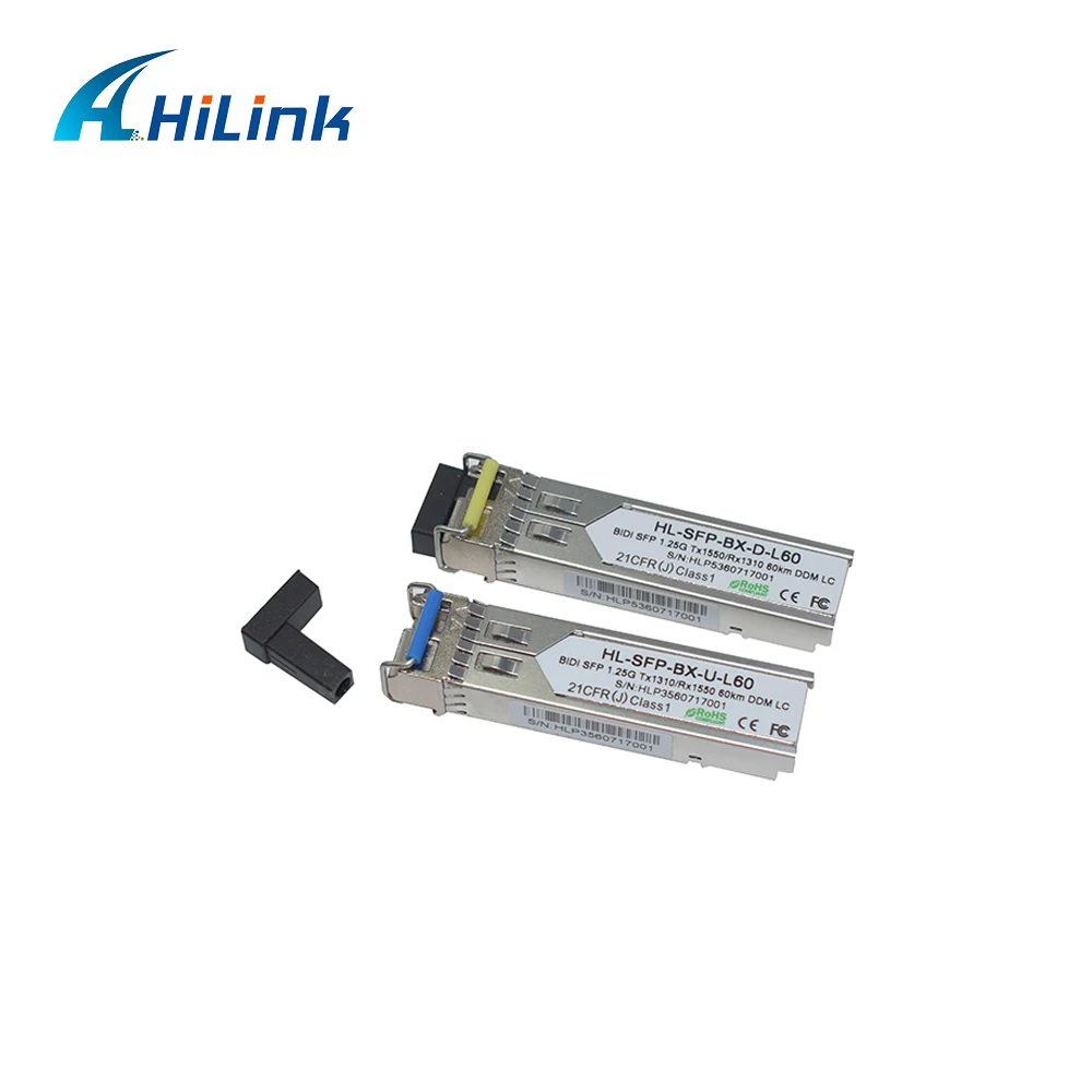 Китайская фабрика хорошая цена 1,25 г BD SFP TX1310/RX1550nm 60 км sfp Модуль LC DOM опционально совместимый D-link