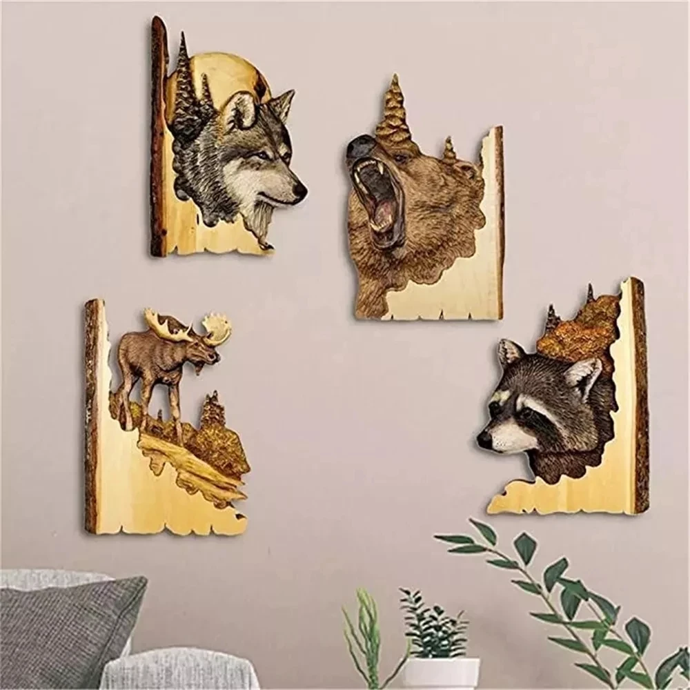 Animal Carving Handcraft Gift Wall Hanging Animal Styles Wall Hangings
