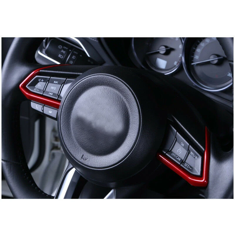 Красный ABS накладка на руль для Mazda CX-3 CX3- модные аксессуары для интерьера 1 пара(1