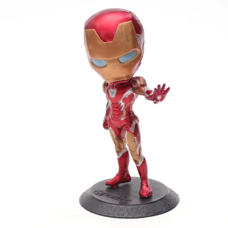 Ironman no box Qposket чудеса Мстители милые большие глаза Железный человек Виниловая фигурка кукол модель игрушки - Цвет: Ironman no box