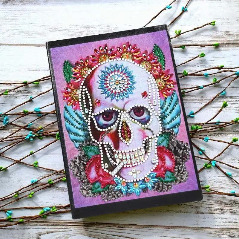 

DIY Skull Special Shaped Diamond Painting 50 Pages A5 Notebook Sketchbook