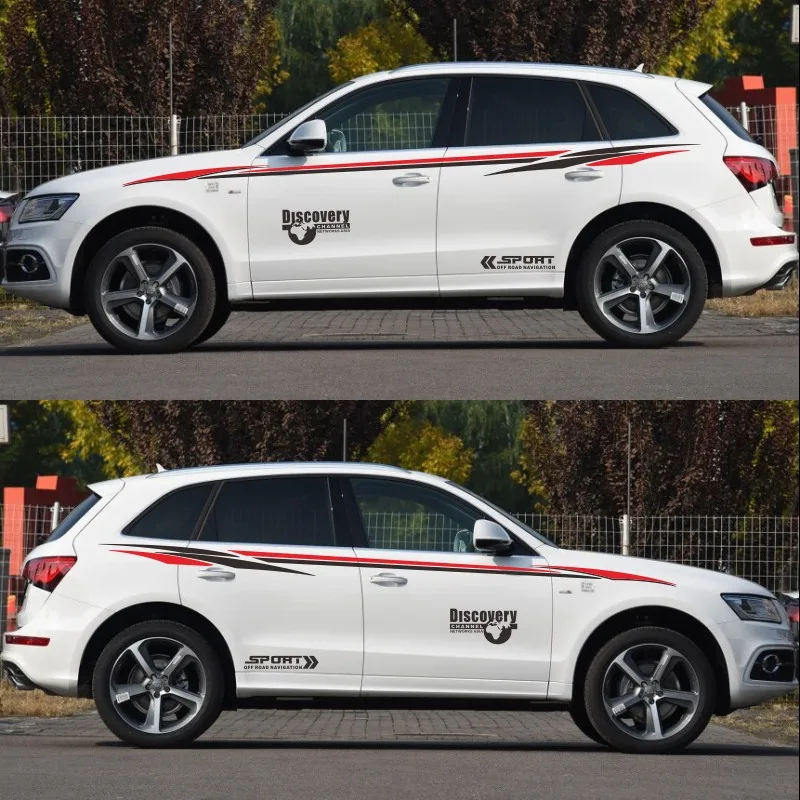 Наклейка на спортивную машину для Audi Q3 Q5 Q7 Discovery, Спортивная наклейка для автомобиля, Стайлинг кузова, боковая дверь, хвост, Декоративная Виниловая наклейка - Название цвета: option 3