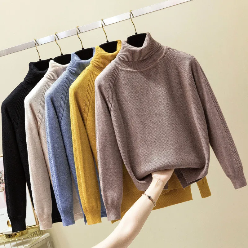 Sweater Women 2019 Solid Color Casual Long Sleeve Cashmere Pullover Turtleneck Sweater Soft Jumper Female Sweater Autumn Top Sweater Women 2019 Solid Color Casual Long Sleeve Cashmere Pullover Turtleneck Sweater Soft Jumper Female Sweater Autumn Top