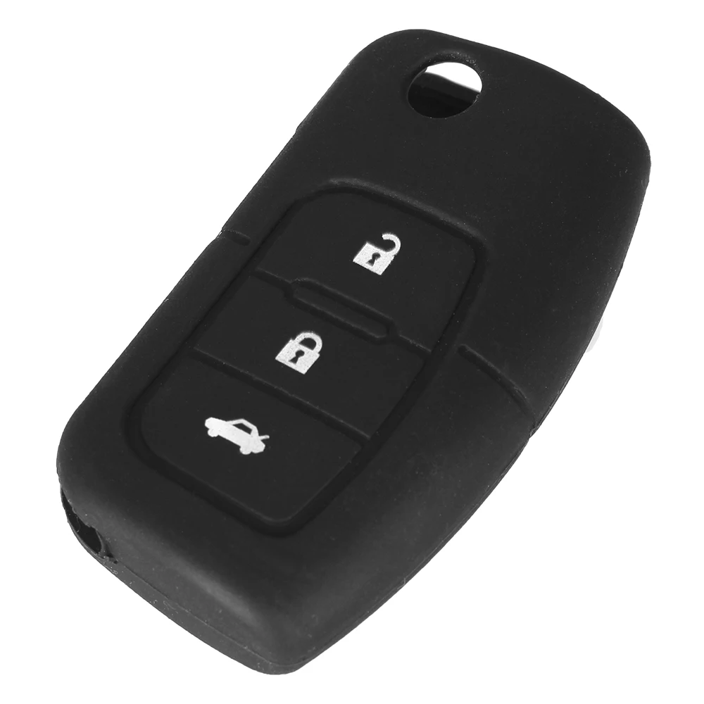 KEYYOU 30X силиконовый для ключа автомобиля чехол для Ford Fiesta Focus C-Max Galaxy Kuga Mondeo MK4 S-Max Fob умный пульт дистанционного ключа чехол